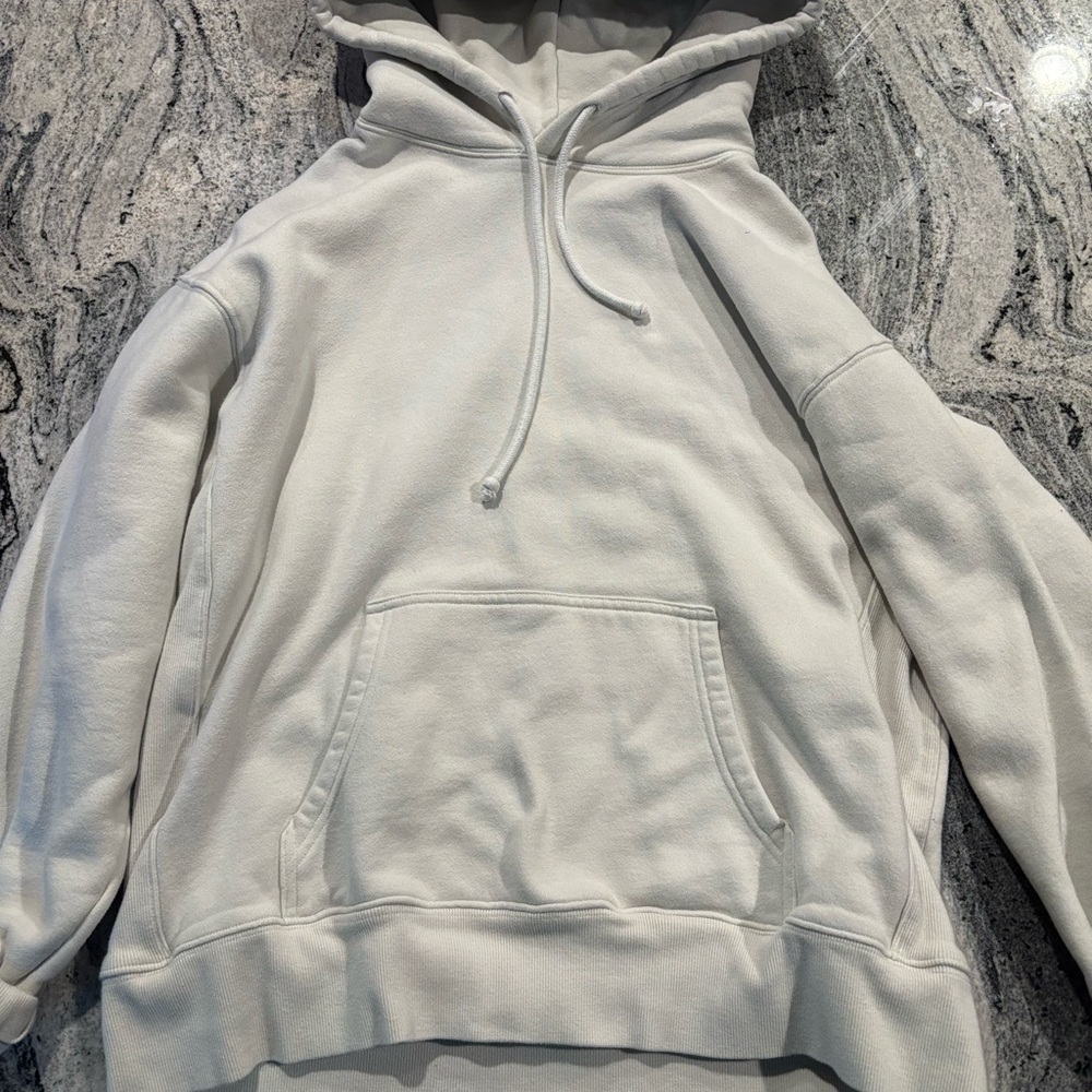 TNA White Hoodie Sweatshirt with Drawstrings